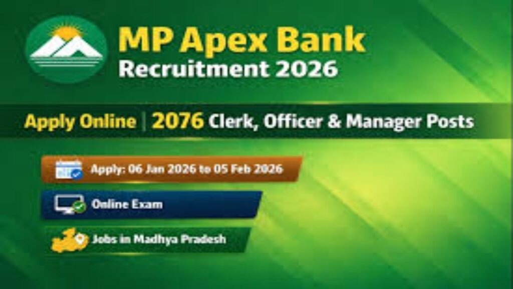 MP Apex Bank Recruitment 2026: Apply Online for 2076 Clerk, Computer Operator & Officer Posts