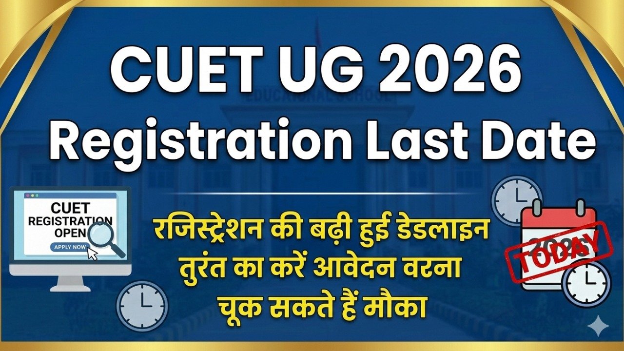 CUET UG 2026 Registration Last Date: रजिस्ट्रेशन की बढ़ी हुई डेडलाइन आज खत्म, तुरंत करें आवेदन वरना चूक सकते हैं मौका