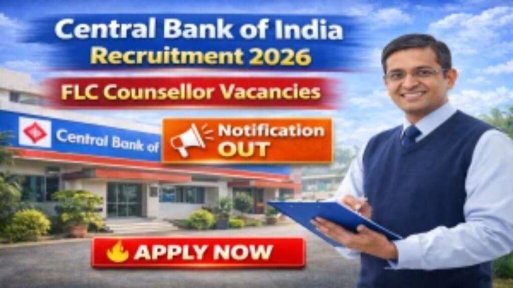 Central Bank of India FLC Counsellor Recruitment 2026
