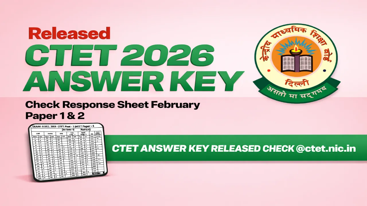 CTET Answer Key 2026 Expected Today @ ctet.nic.in | Download Paper 1 & 2 PDF