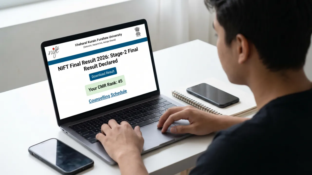 NIFT Final Result 2026: निफ्ट प्रवेश परीक्षा स्टेज-2 का फाइनल रिजल्ट जारी, ऐसे करें डाउनलोड, जानें CMR Rank और काउंसलिंग की पूरी जानकारी