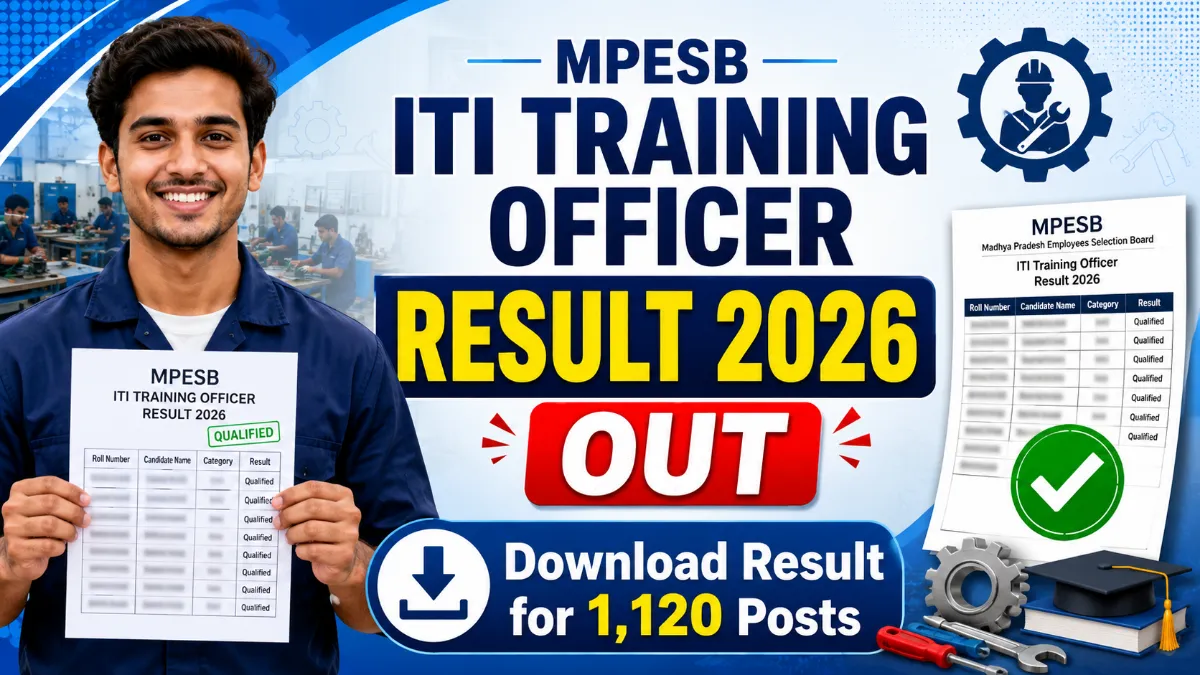 MPESB ITI Training Officer Result 2026 Out: Download Result for 1,120 Posts