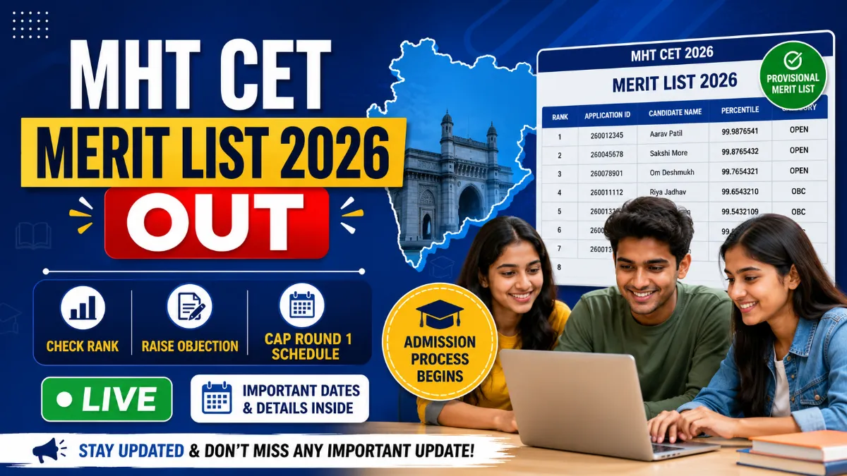 MHT CET Provisional Merit List 2026 Out: Check Rank, Raise Objection & CAP Round 1 Schedule