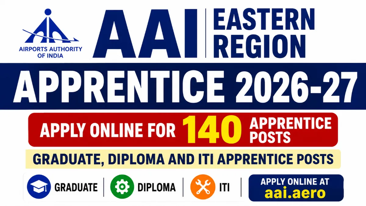 AAI Eastern Region Apprentice 2026-27: Apply Online for 140 Graduate, Diploma and ITI Apprentice Posts at aai.aero