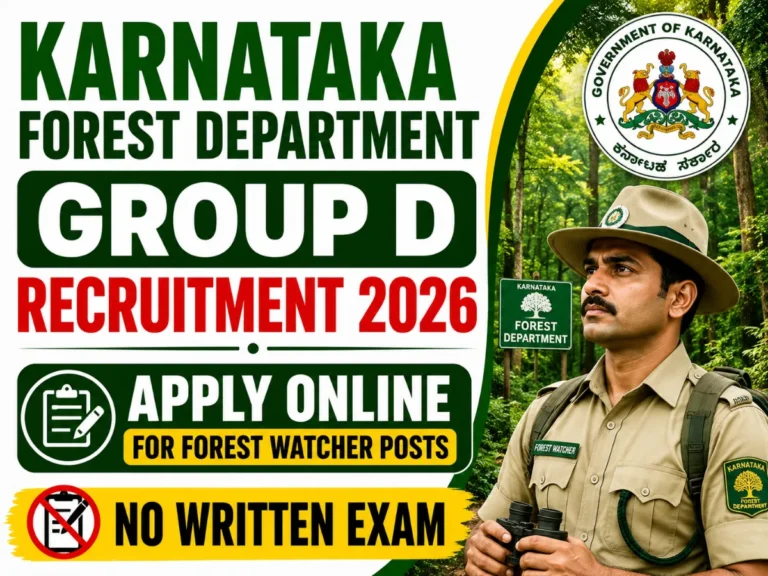 Karnataka Forest Department Group D Recruitment 2026 – Apply Online for Forest Watcher Posts (No Written Exam)