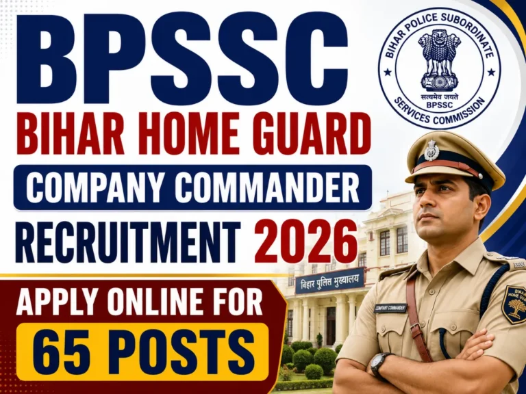 BPSSC Bihar Home Guard Company Commander Recruitment 2026 – Apply Online for 65 Posts