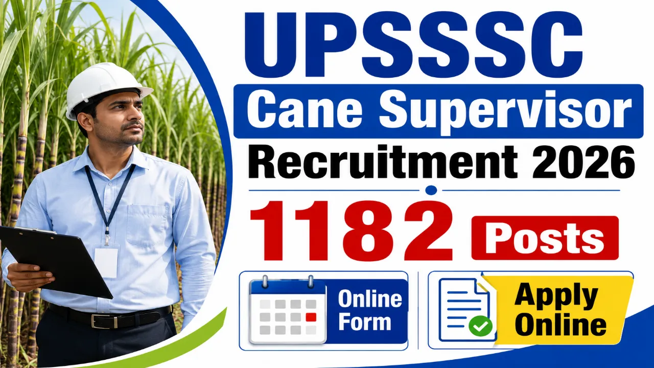 UPSSSC Cane Supervisor Recruitment 2026 Apply Online 1182 Posts