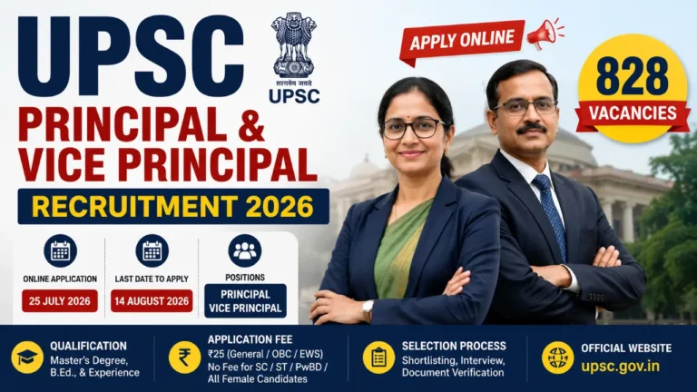UPSC Principal & Vice Principal Recruitment 2026