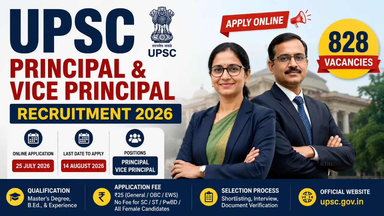 UPSC Principal & Vice Principal Recruitment 2026