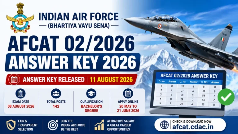 AFCAT 02/2026 Answer Key 2026 released by Indian Air Force