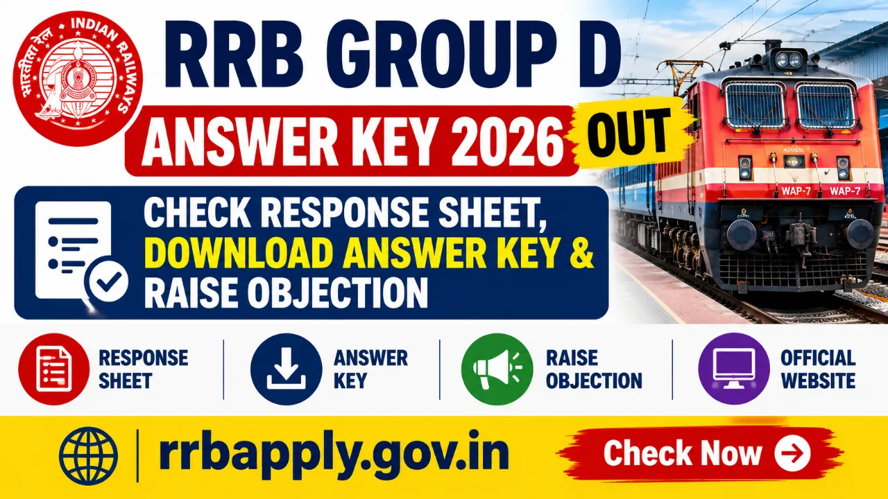 RRB Group D Answer Key 2026 Out: Check Response Sheet, Download Answer Key & Raise Objection